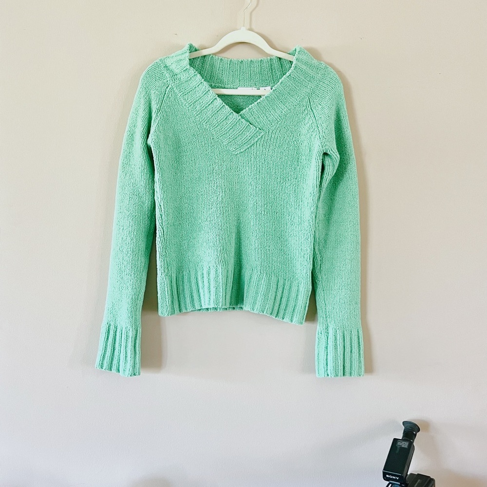 energie green vintage fuzzy sweater